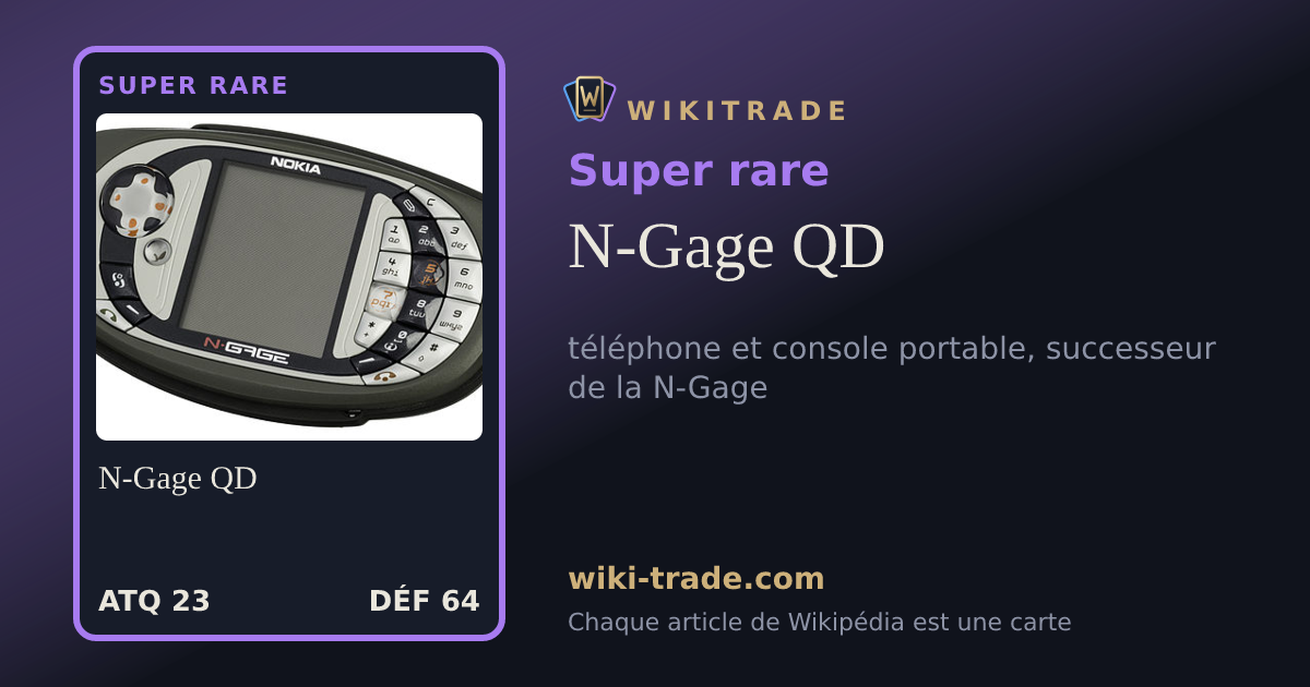 N-Gage QD — carte Super rare