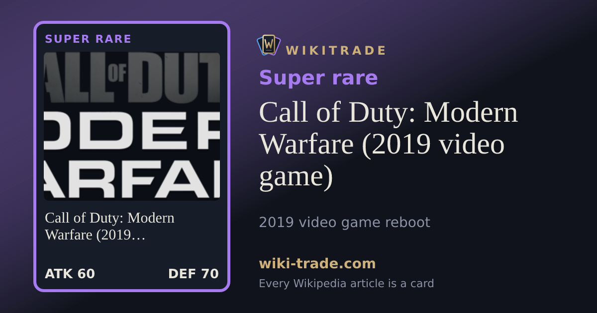 Call of Duty: Modern Warfare (2019 video game) — Super rare card