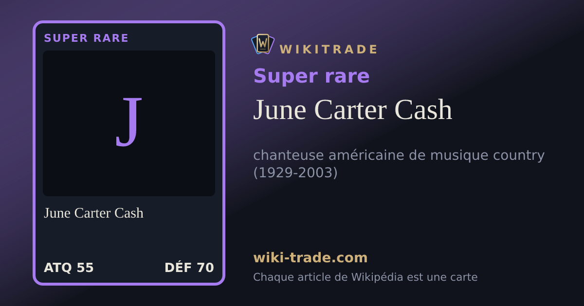 June Carter Cash — carte Super rare