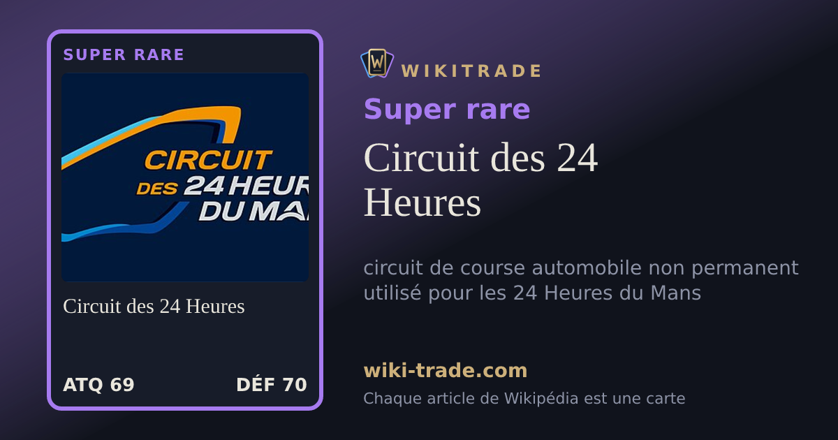Circuit des 24 Heures — carte Super rare