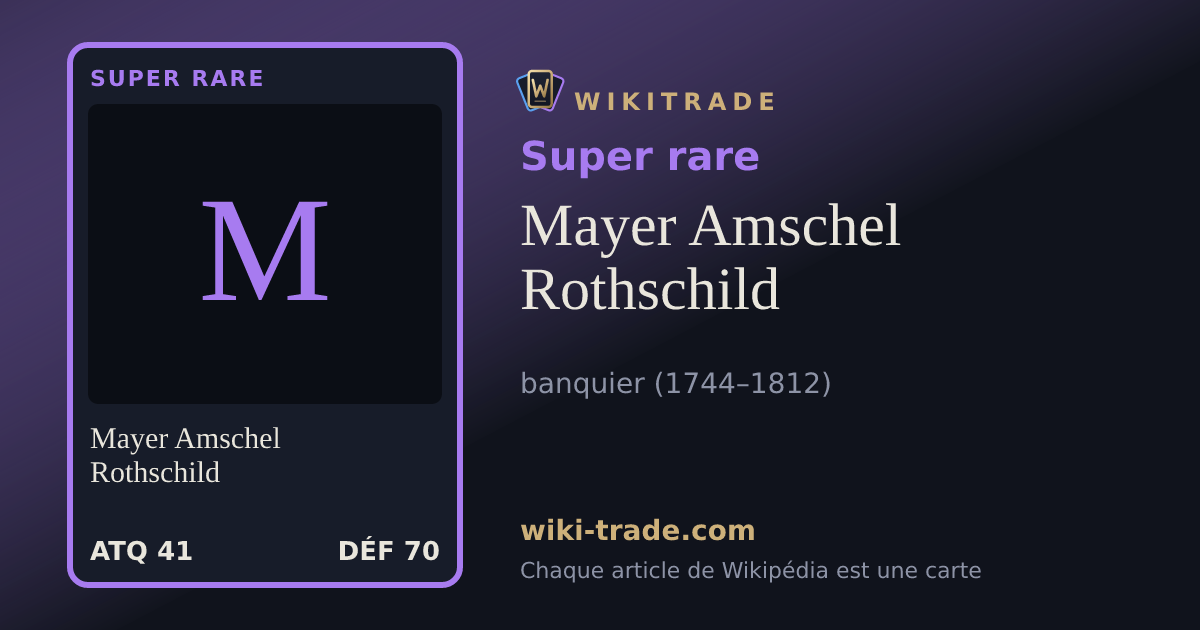 Mayer Amschel Rothschild — carte Super rare