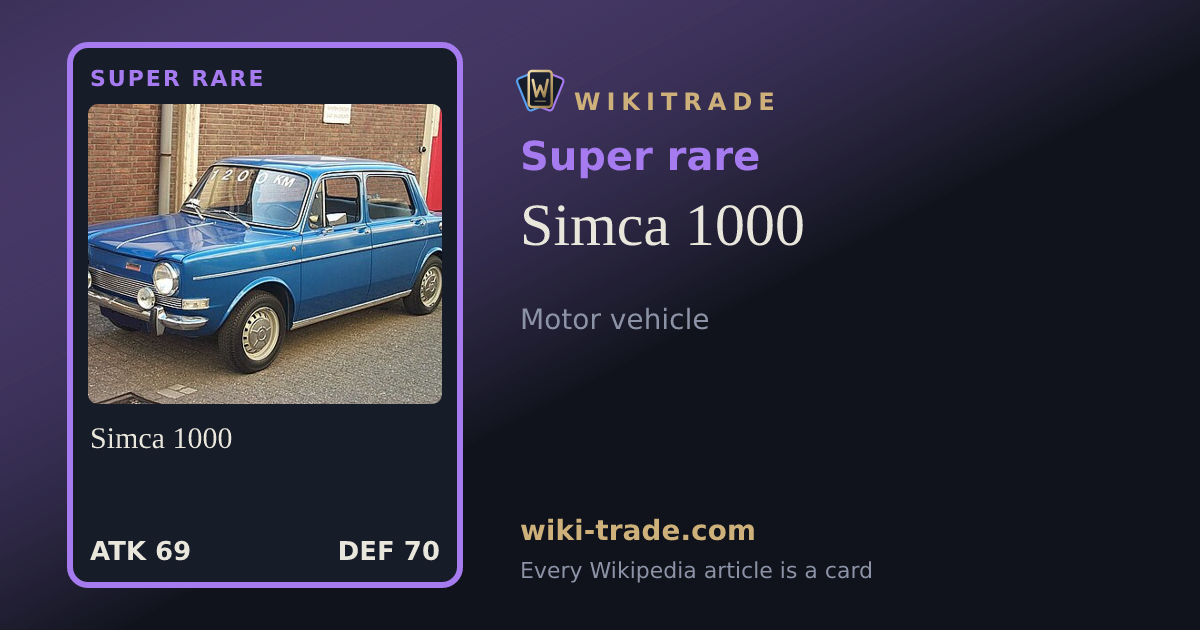 Simca 1000 — Super rare card