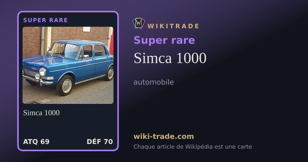 Simca 1000 — carte Super rare