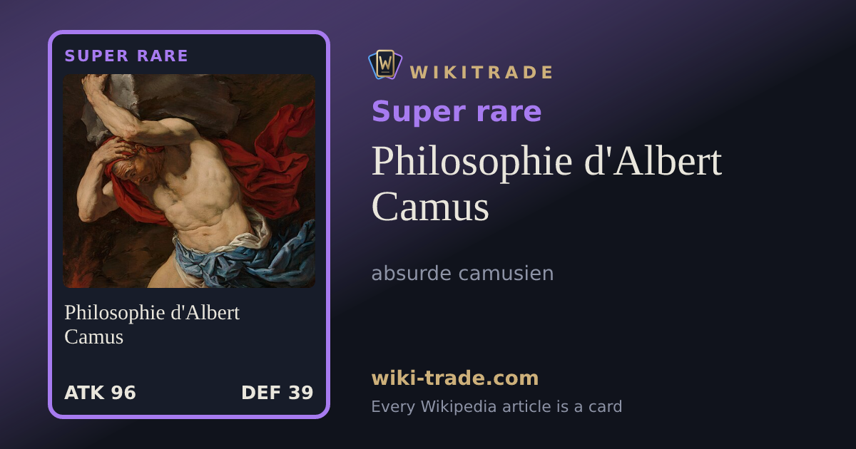 Philosophie d'Albert Camus — Super rare card