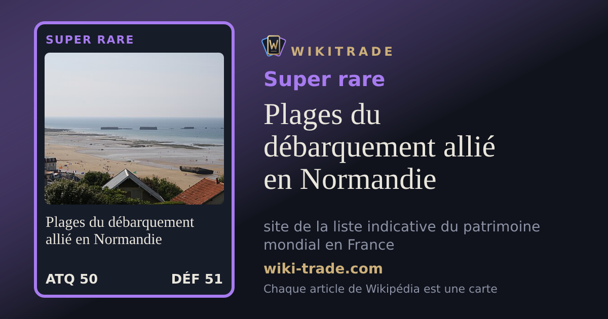 Plages du débarquement allié en Normandie — carte Super rare