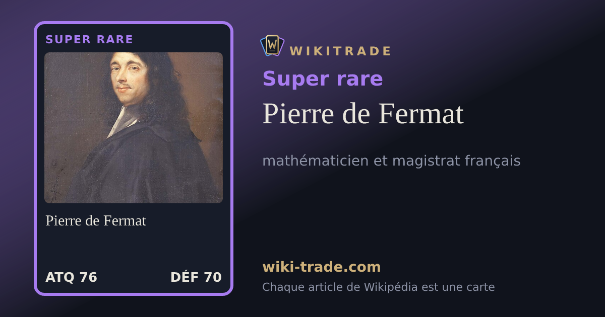 Pierre de Fermat — carte Super rare