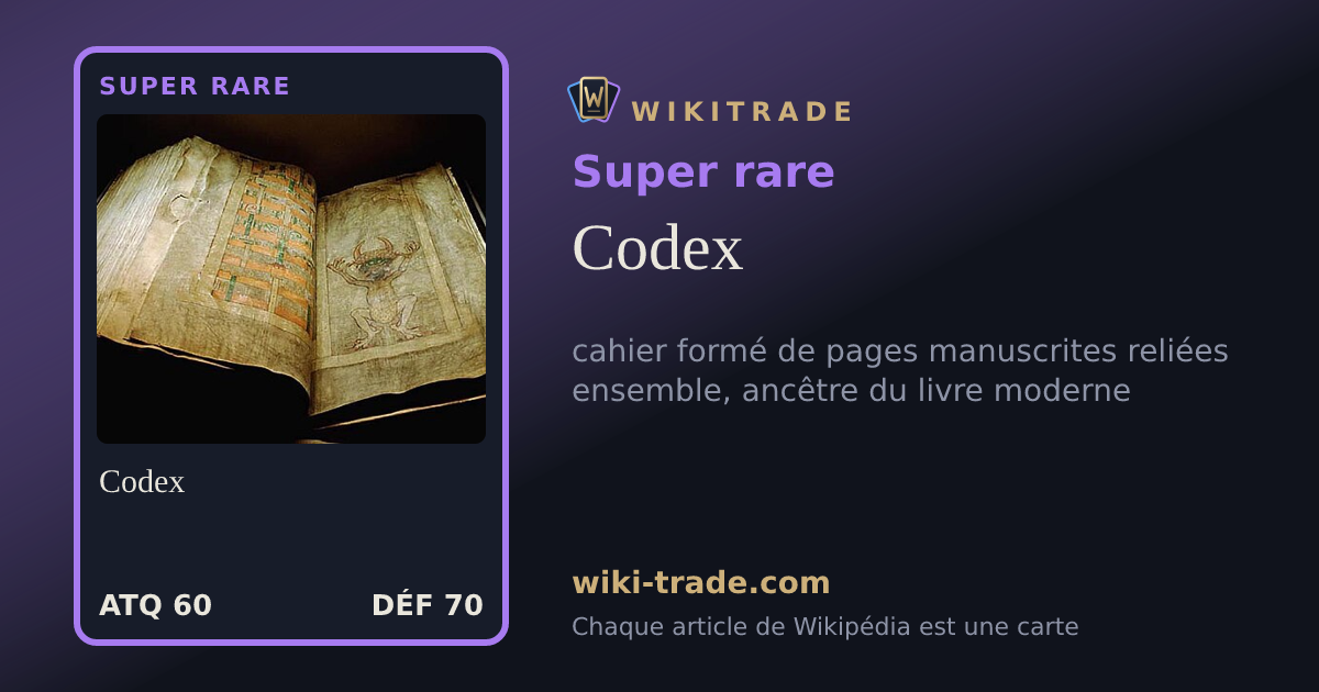 Codex — carte Super rare