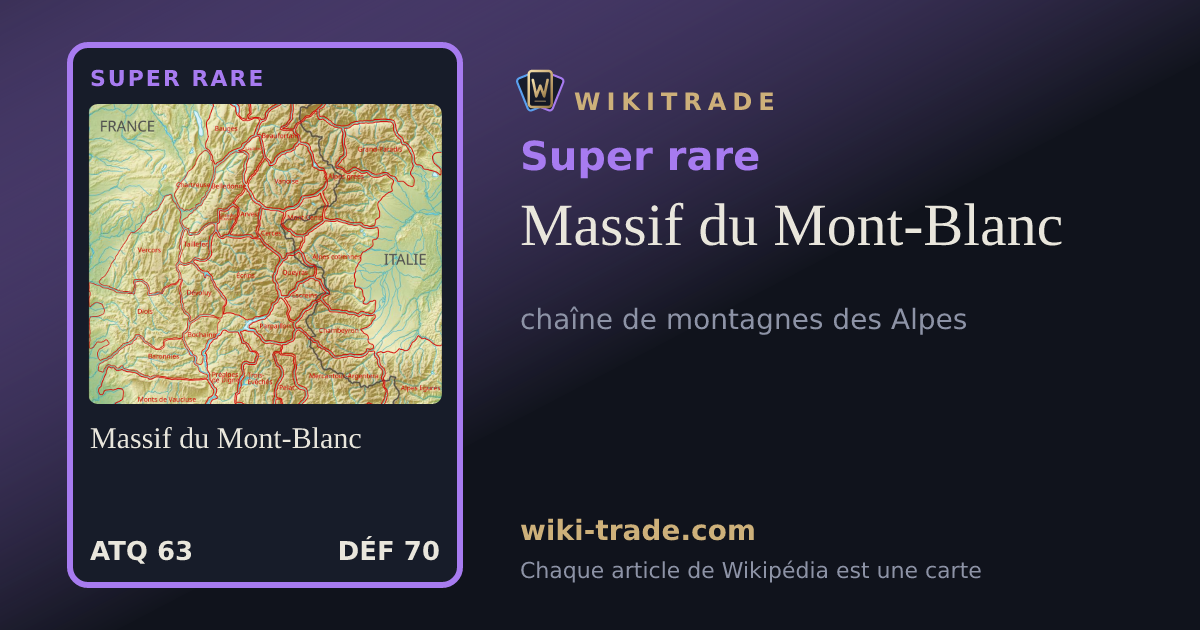 Massif du Mont-Blanc — carte Super rare