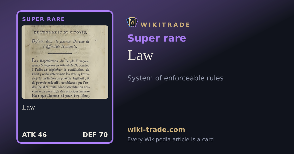 Law — Super rare card
