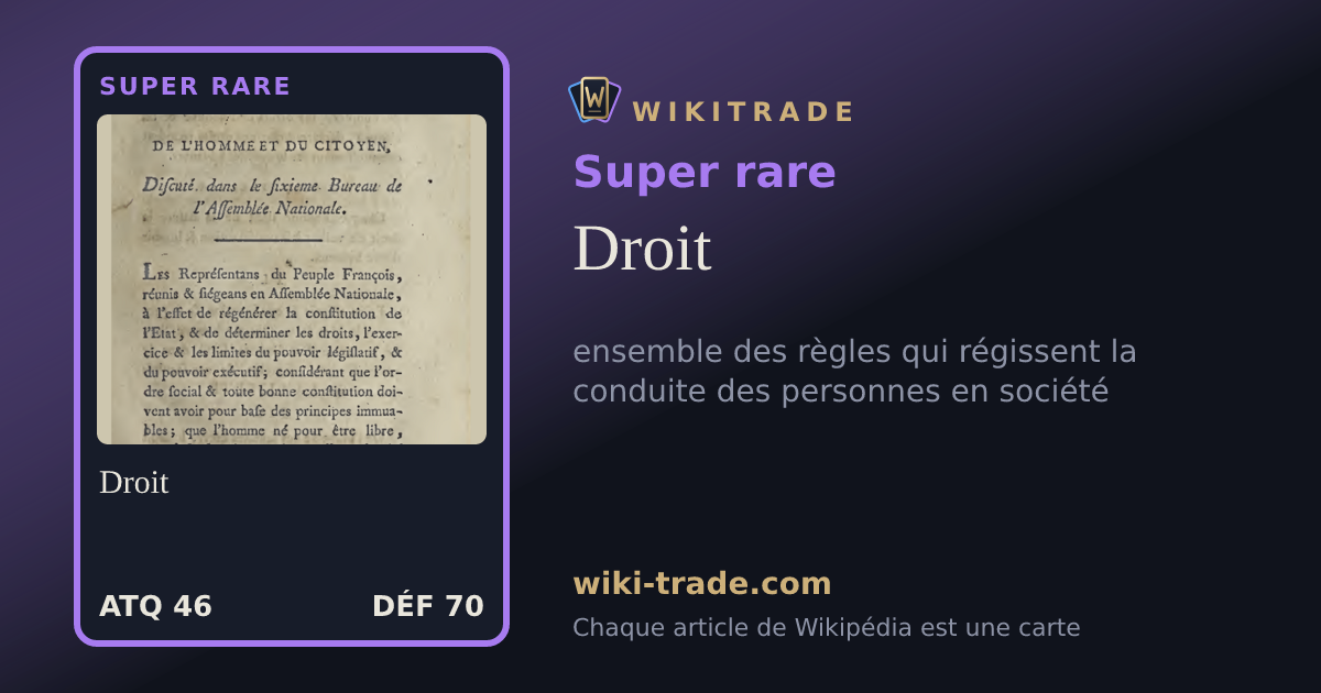 Droit — carte Super rare