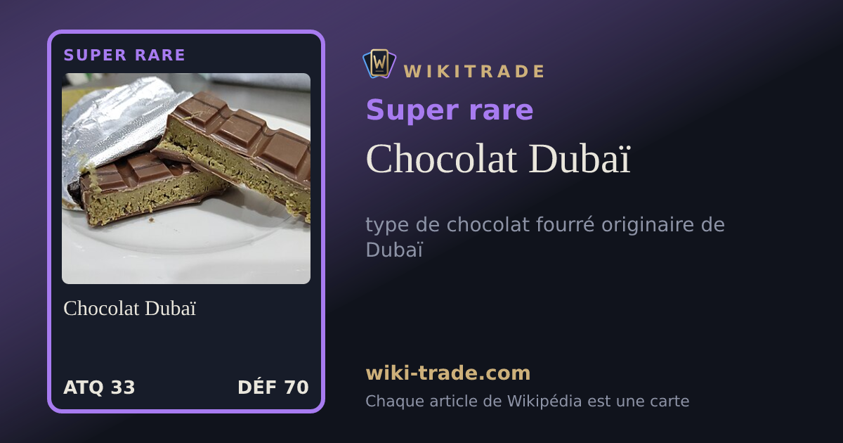 Chocolat Dubaï — carte Super rare