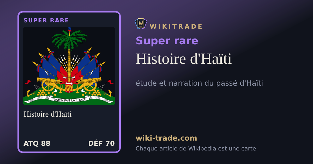 Histoire d'Haïti — carte Super rare
