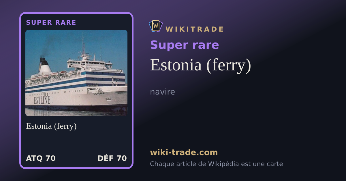 Estonia (ferry) — carte Super rare