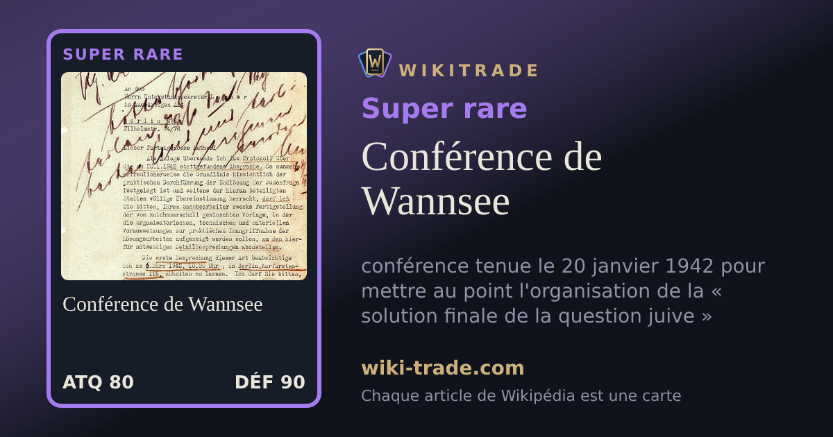 Conférence de Wannsee — carte Super rare