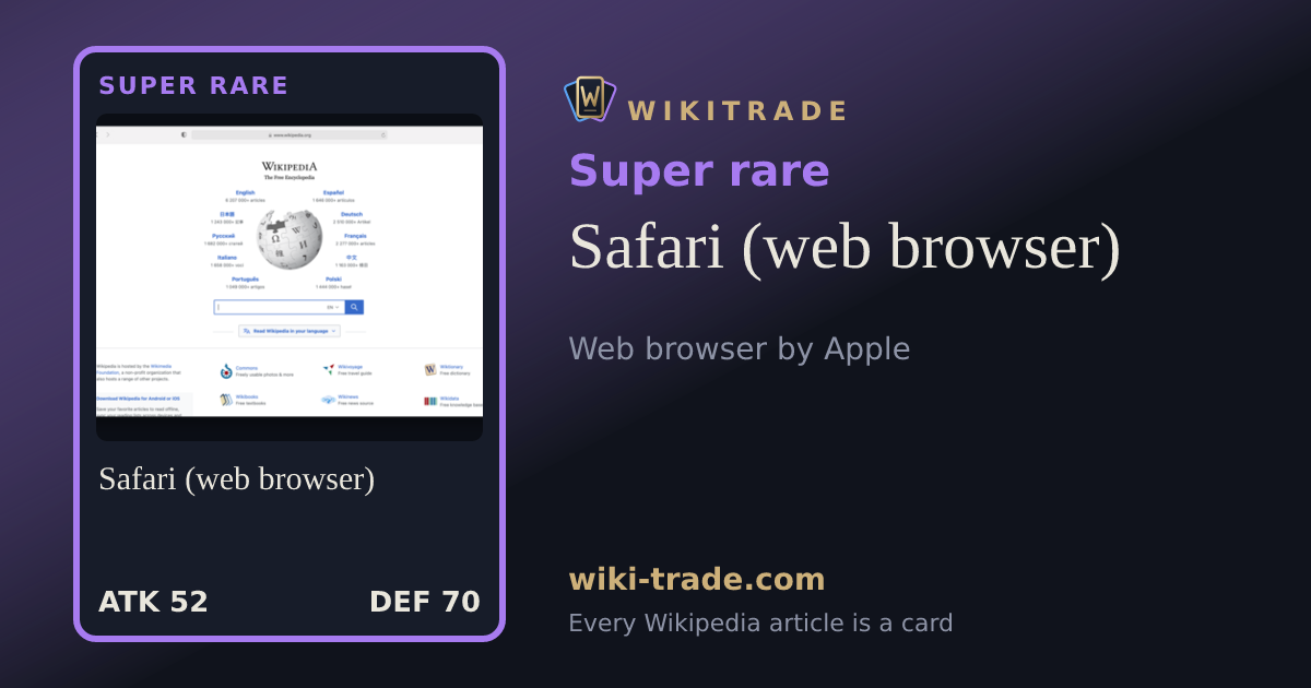 Safari (web browser) — Super rare card