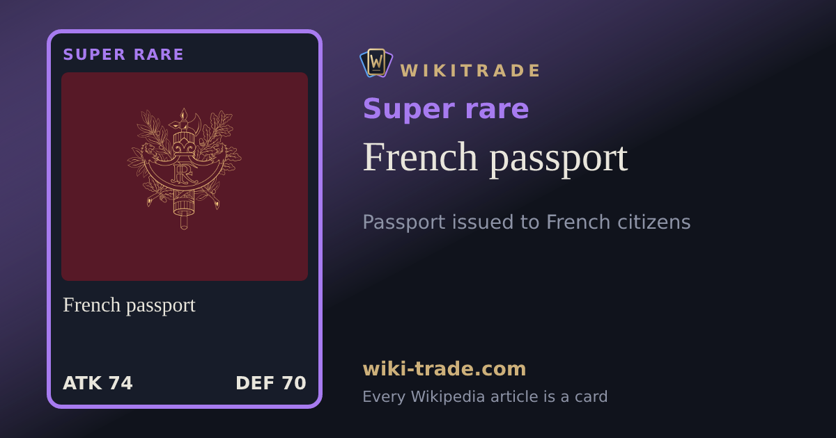 French passport — Super rare card
