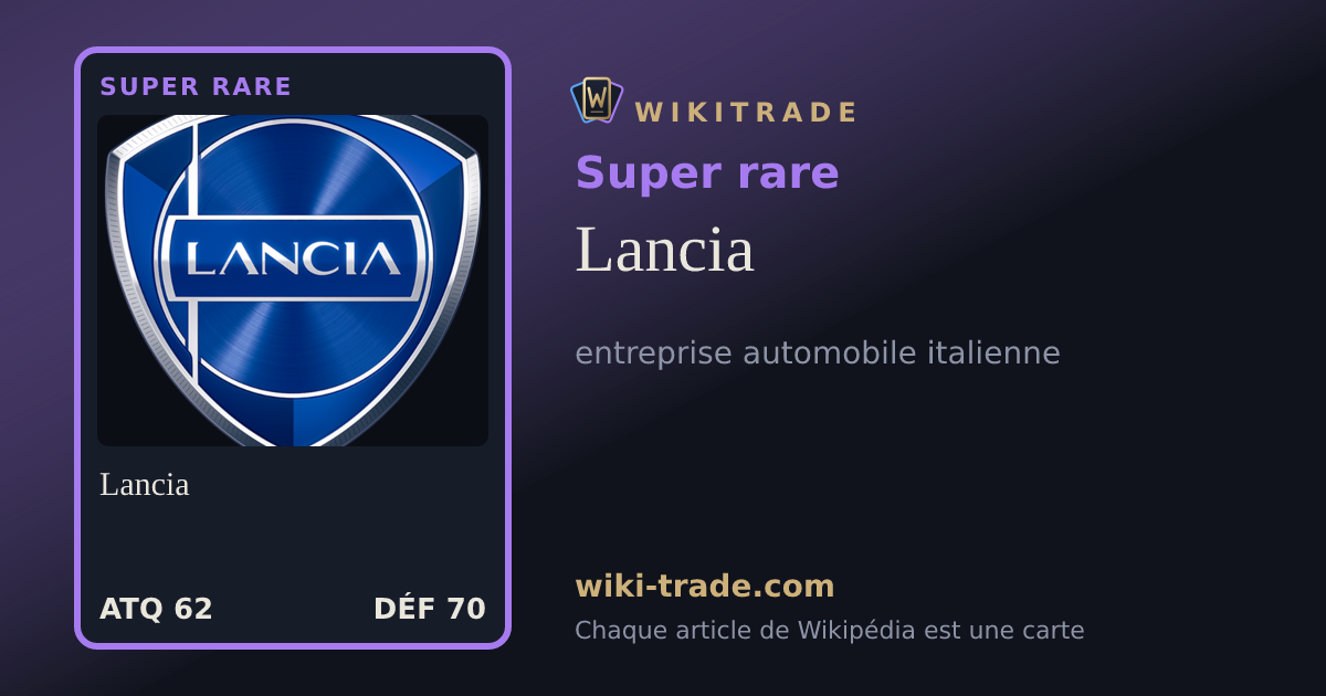 Lancia — carte Super rare