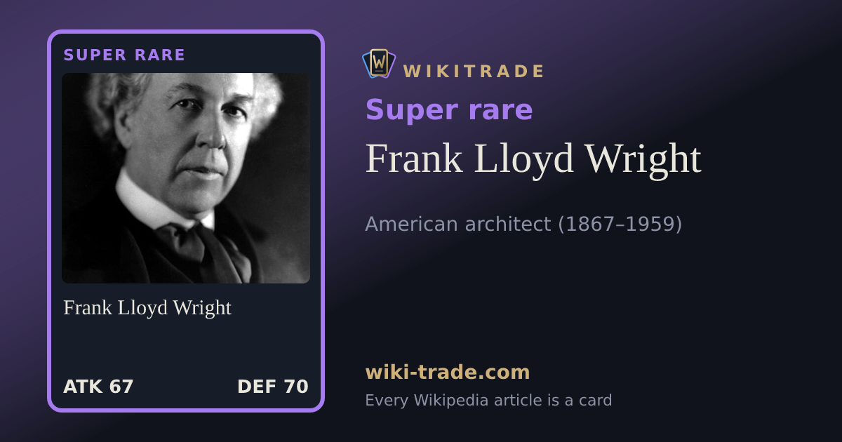 Frank Lloyd Wright — Super rare card