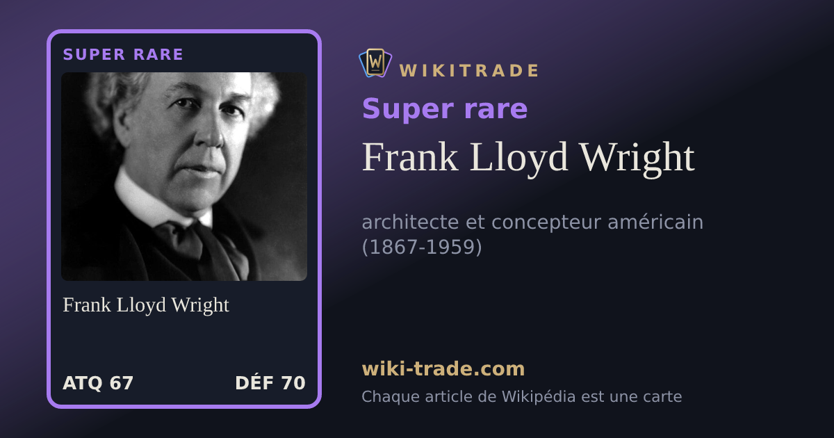 Frank Lloyd Wright — carte Super rare