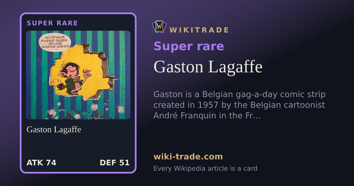 Gaston Lagaffe — Super rare card