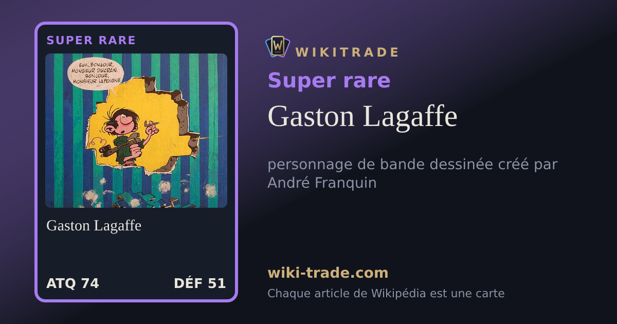 Gaston Lagaffe — carte Super rare