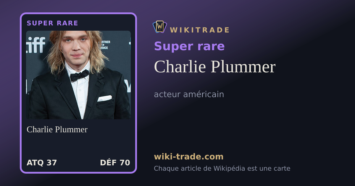 Charlie Plummer — carte Super rare