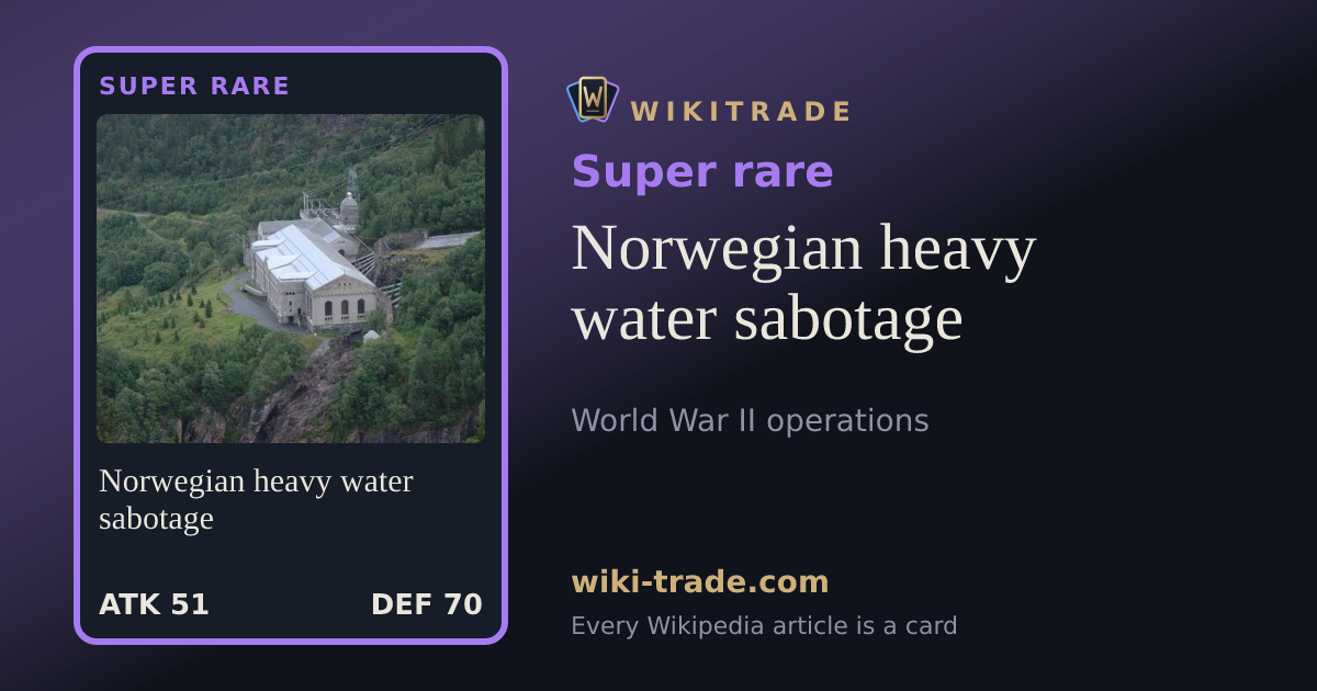 Norwegian heavy water sabotage — Super rare card