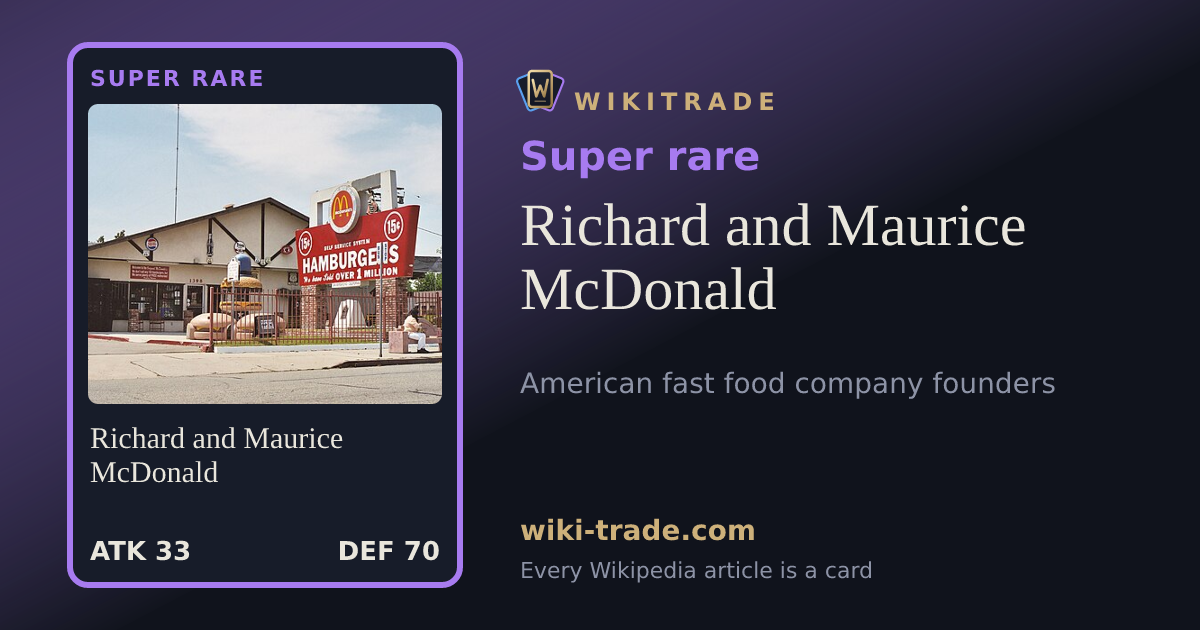 Richard and Maurice McDonald — Super rare card