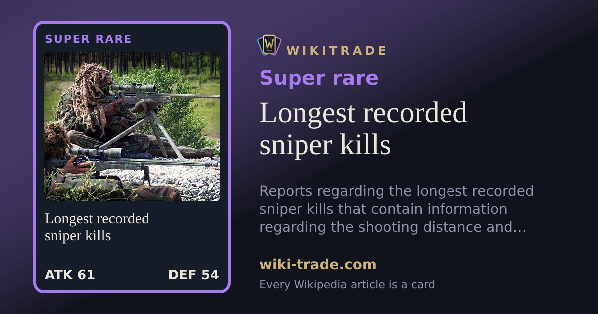 Longest recorded sniper kills — Super rare card