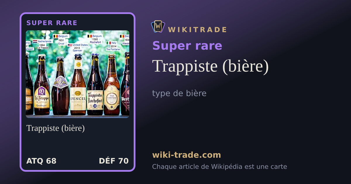 Trappiste (bière) — carte Super rare