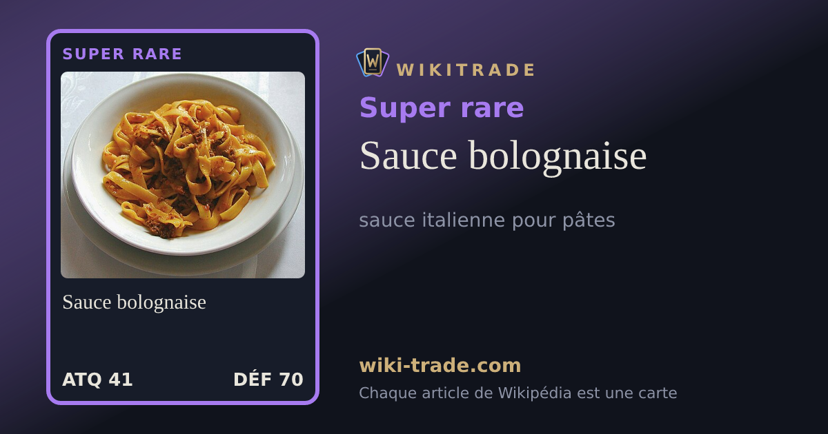 Sauce bolognaise — carte Super rare
