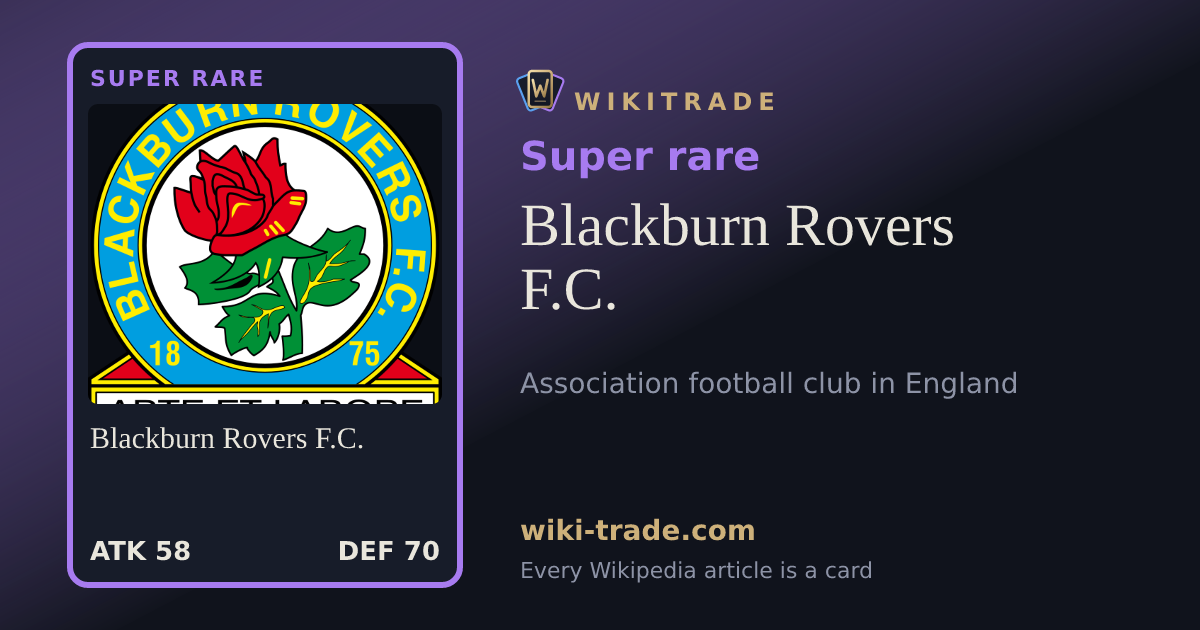 Blackburn Rovers F.C. — Super rare card