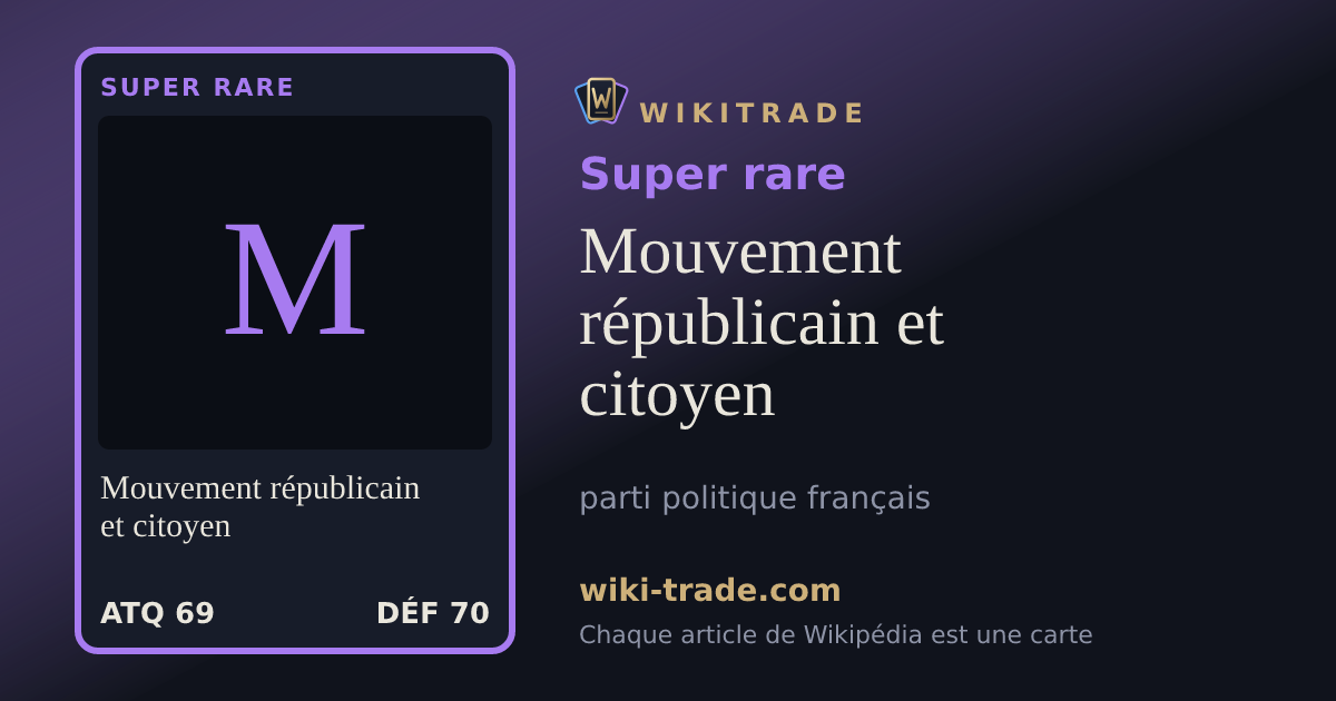 Mouvement républicain et citoyen — carte Super rare
