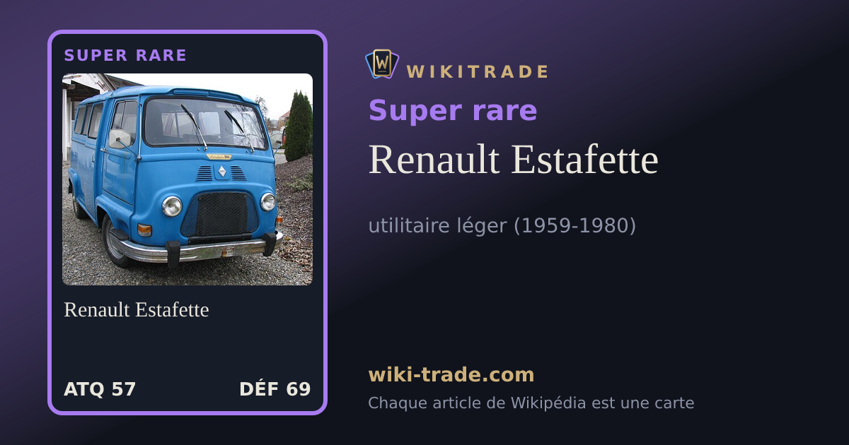 Renault Estafette — carte Super rare