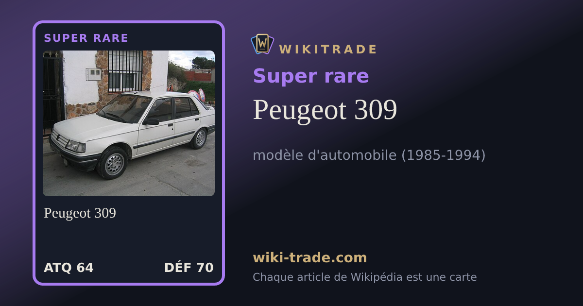 Peugeot 309 — carte Super rare