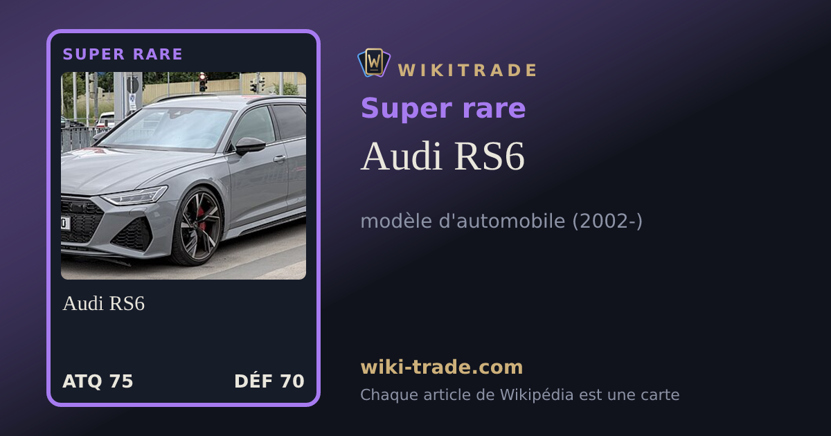 Audi RS6 — carte Super rare