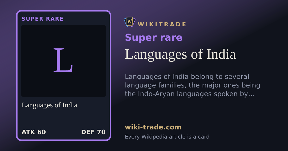 Languages of India — Super rare card