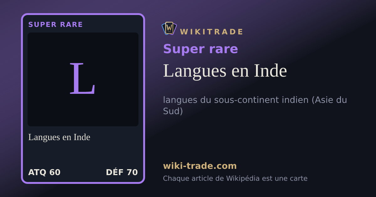 Langues en Inde — carte Super rare