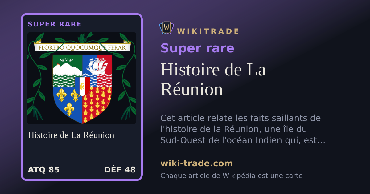 Histoire de La Réunion — carte Super rare