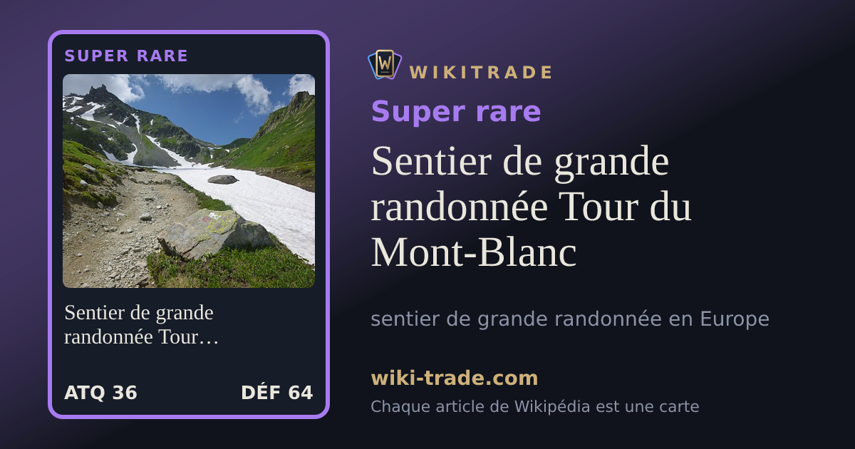 Sentier de grande randonnée Tour du Mont-Blanc — carte Super rare