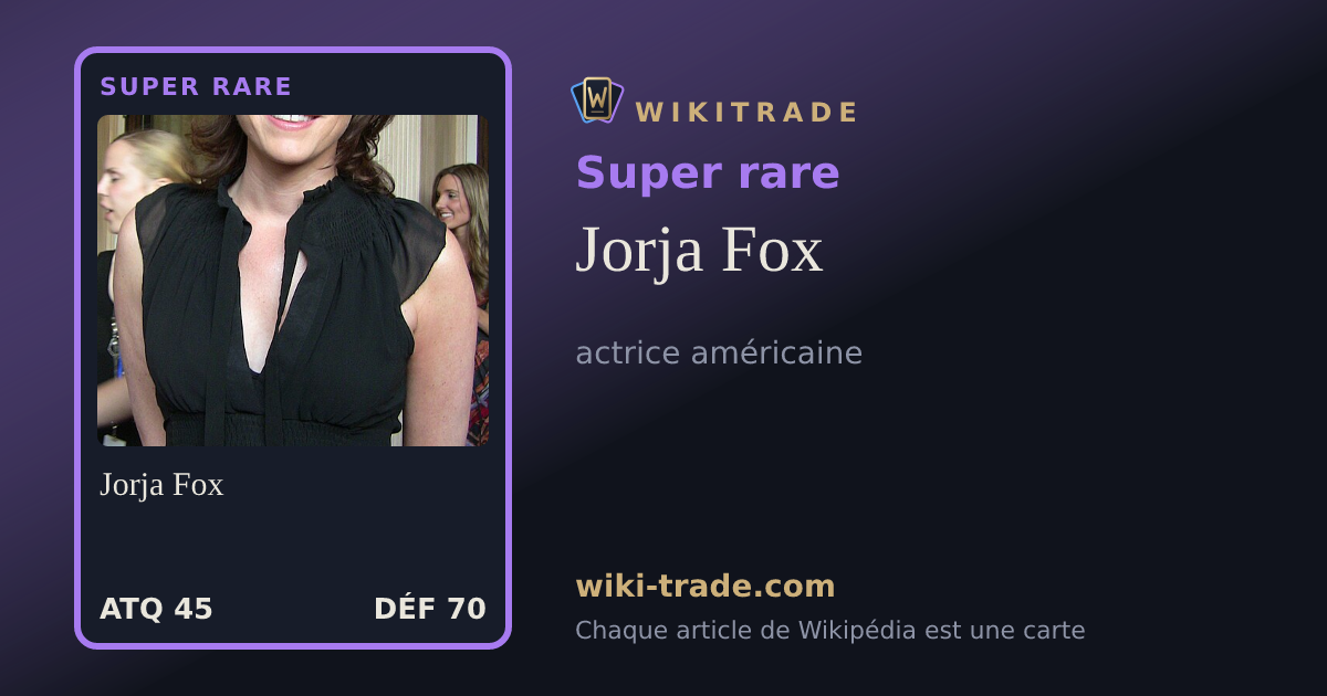 Jorja Fox — carte Super rare