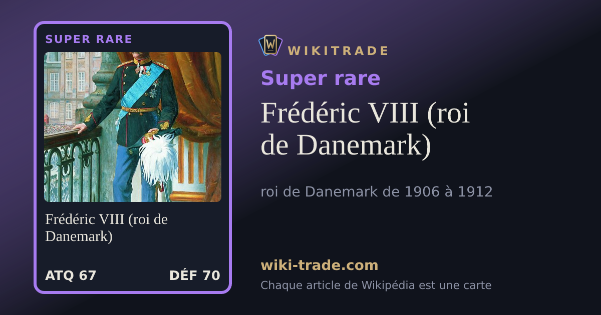 Frédéric VIII (roi de Danemark) — carte Super rare