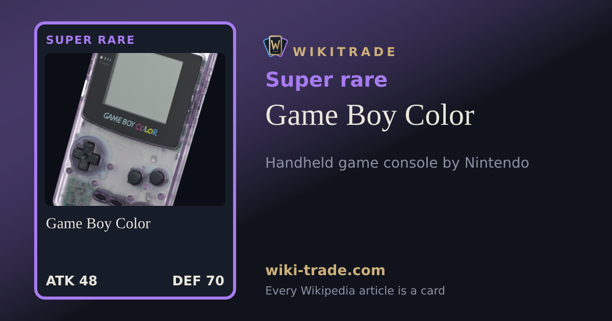 Game Boy Color — Super rare card