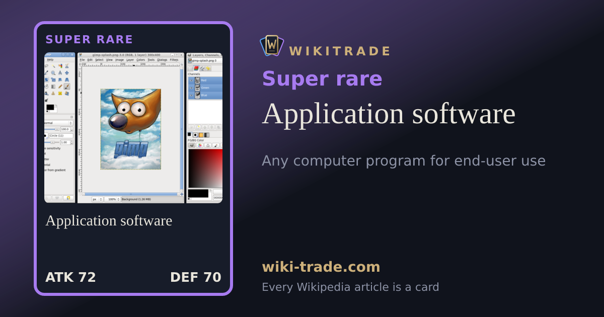 Application software — Super rare card