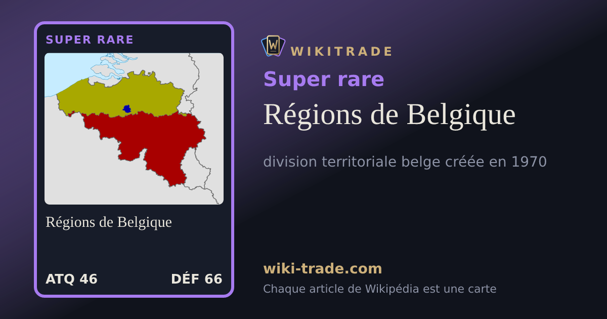 Régions de Belgique — carte Super rare