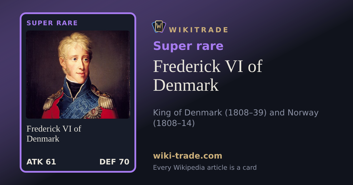 Frederick VI of Denmark — Super rare card