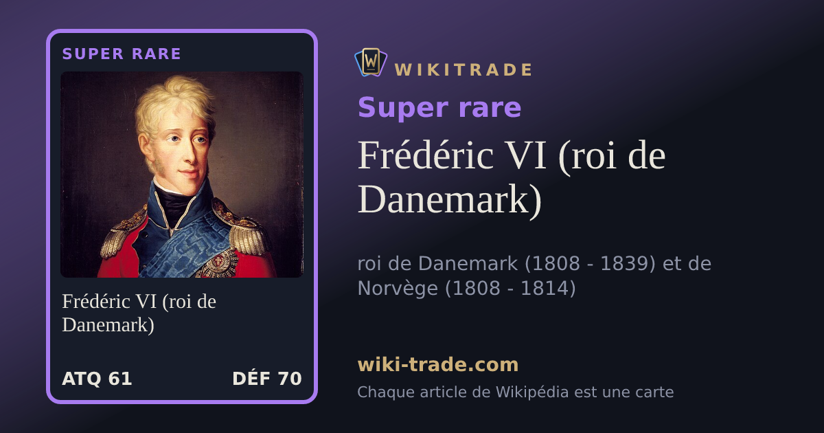 Frédéric VI (roi de Danemark) — carte Super rare