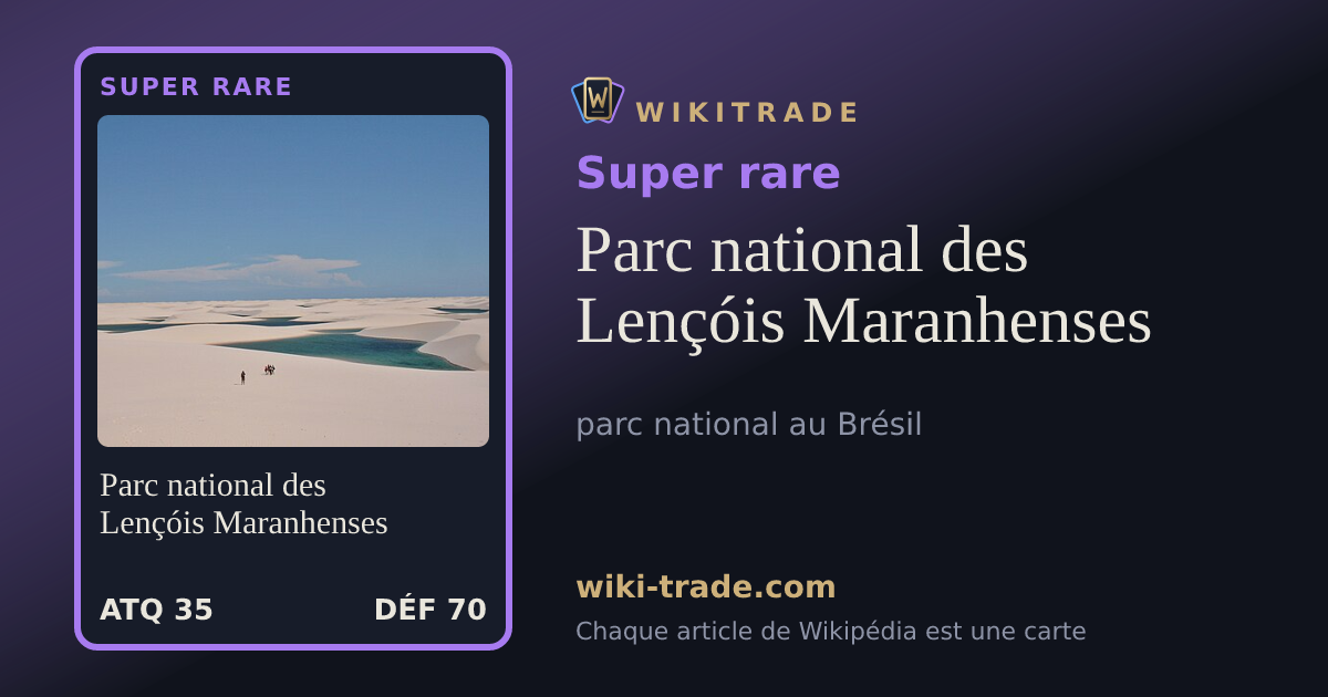 Parc national des Lençóis Maranhenses — carte Super rare