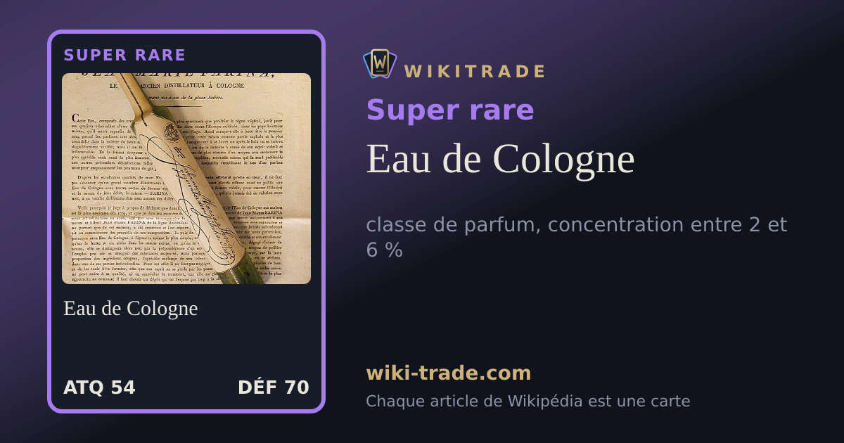 Eau de Cologne — carte Super rare