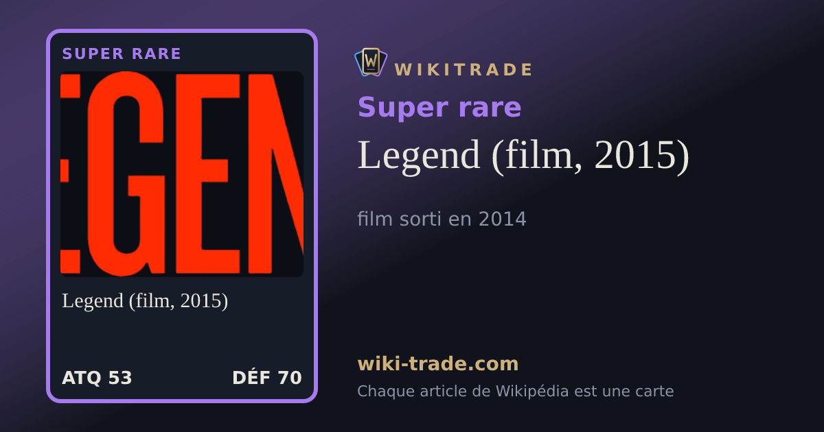 Legend (film, 2015) — carte Super rare
